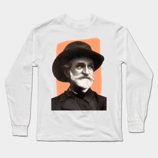 Italian Composer Giuseppe Verdi - orange - illustration Long Sleeve T-Shirt